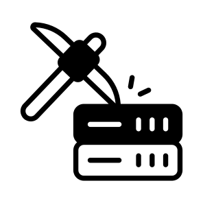 Data, Server, Datacenter, Mining, Pickaxe icon