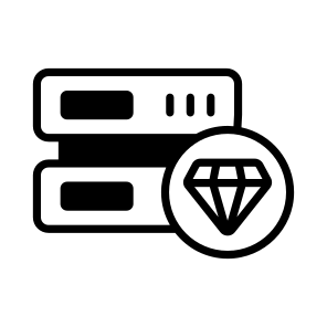 Data, Server, Premium, Diamond, Datacenter icon