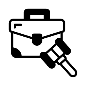 Bag, Briefcase, Handbag, Gavel, Law icon