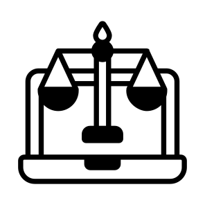 Cyber, Digital, Online, Laptop, Law icon