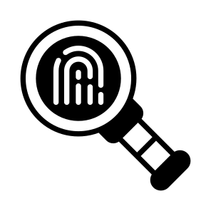 Fingerprint, Search, Clue, Evidence, Checking icon