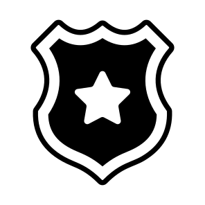 Police, Badge, Emblem, Security, Star icon