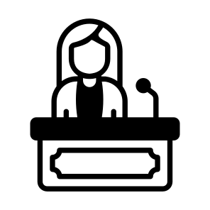 Speaker, Legal, Trial, Judge, Voice icon