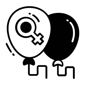 Balloon, Gift, Decoration, Celebration, Feminism icon