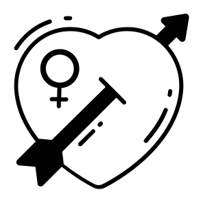 Cupid, Heart, Arrow, Gender, Women Day, icon