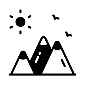 Mountains, Peaks, Hills, Nature, Sun icon