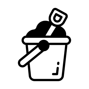 Sand, Bucket, Pail, Toys, Beach,,, icon