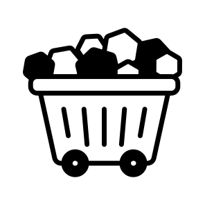 Mine Cart, Coal Cart, Ore Cart, Mine Trolley, Mining Wagon, icon