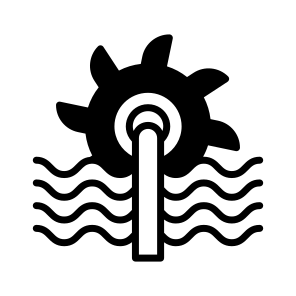 Water Turbine, Hydraulic Turbine, Hydropower, Water Energy, Water Power icon