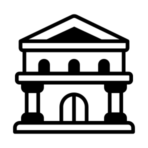 Bank, Columns, Institute, Property, Estate icon