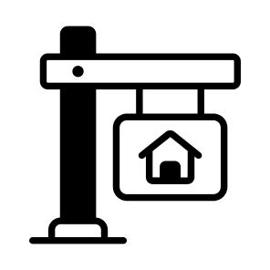Board, Signboard, Hanging, Home, House icon