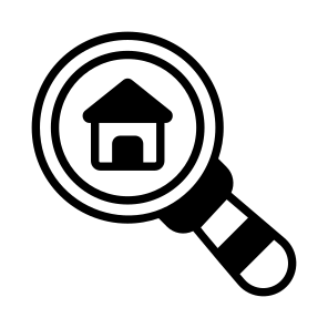 Find, Search, Magnifier, Home, House icon