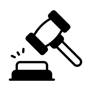 Gavel, Hammer, Court, Order, Law icon