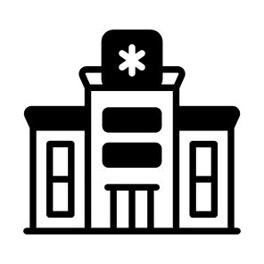 Hospital, Medical, Clinic, Property, Estate icon