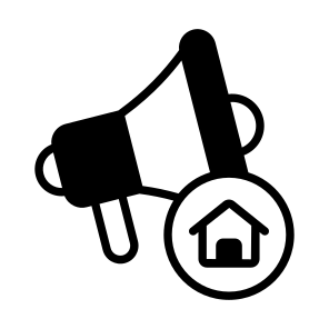 Marketing, Megaphone, Promotion, Loudspeaker, Home icon