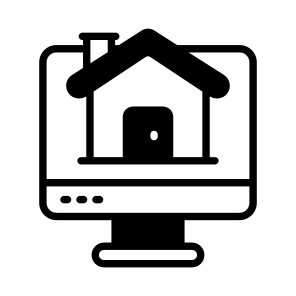 Online, Monitor, Home, House, Residence icon