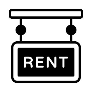 Rent, Board, Sign, Signboard, Signage icon