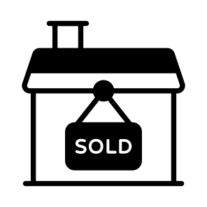 Sold, Board, Sign, Home, House icon