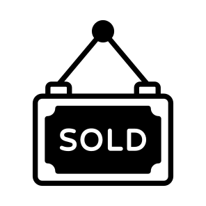 Sold, Board, Sign, Signboard, Signage icon