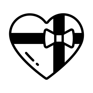 Gift, Hamper, Present, Heart, Wrapped icon