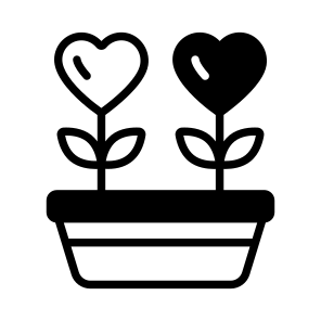 Love, Hearts, Plant, Pot, Houseplant icon