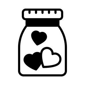 Wish, Jar, Pot, Hearts, Affection icon