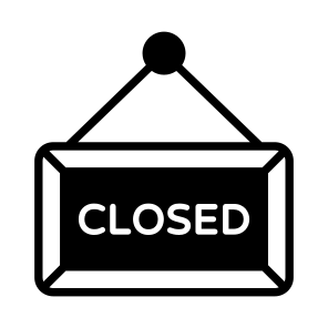 Closed, Sign, Signboard, Signage, Board icon