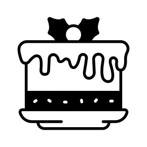 Cake, Dessert, Christmas, Traditional, Chocolate, icon