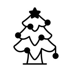 Christmas, Tree, Decoration, Decorated, Coniferous, icon