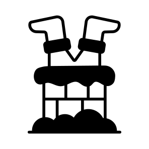 Santa, Claus, Chimney, Snow, Character, icon