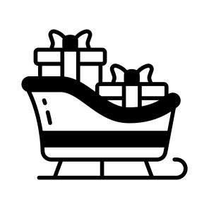 Santa, Sleigh, Sled, Christmas, Winter, icon