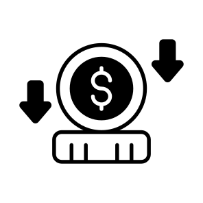 Reduction, Loss, Finance, Decline, Business icon