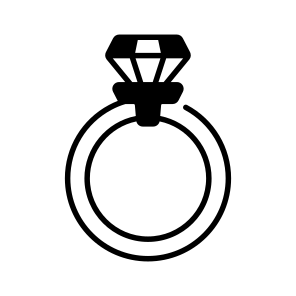 Diamond, Ring, Gemstone, Wedding, Engagement icon