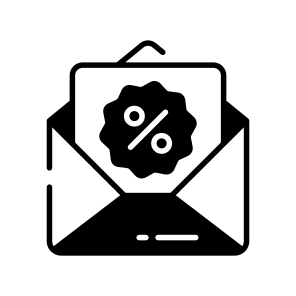 Discount, Mail, Promotion, Offer, Marketing icon