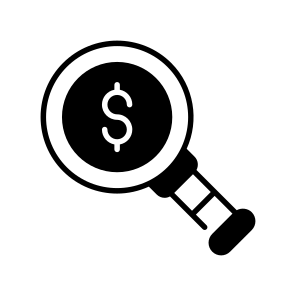 Financial, Search, Budget, Planning, Money icon