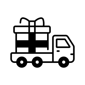 Gift, Delivery, Truck, Van, Shipping, Logistics icon