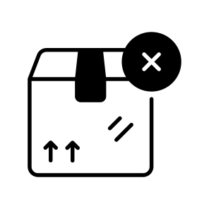 Rejected, Parcel, Cancelation, Package icon