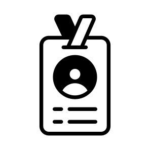 Id, Identity, Identification, Credentials, Card icon