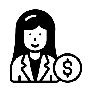 Investor, Financier, Rich, Female, Money icon