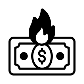 Money, Loss, Cash, Banknote, Capital icon