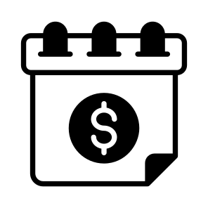 Plan, Schedule, Reminder, Calendar, Money icon