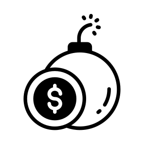 Risk, Threat, Bomb, Money, Explosive icon