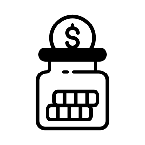 Savings, Jar, Coins, Money, Cash icon