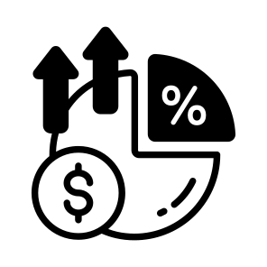 Shares, Stock, Equity, Shareholding, Chart icon