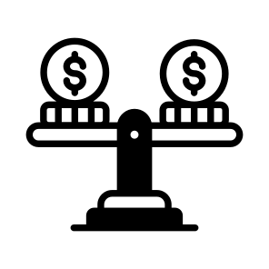 Stability, Balance, Comparison, Monetary, Economic icon