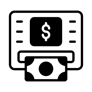 Withdrawal, Transaction, Money, Machine, Banking icon
