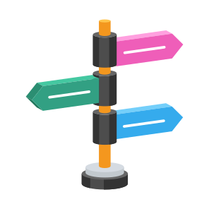 Direction, Board, Sign, Guide, Signboard icon