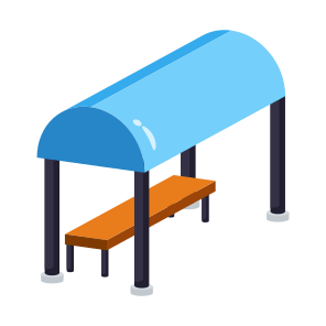 Stop, Waiting, Area, Bench, Sitting icon