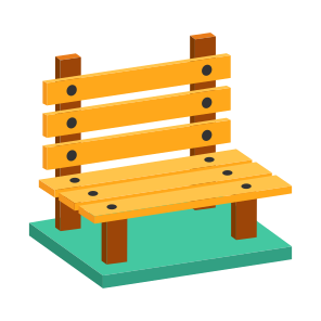 Wooden, Bench, Seat, Sitting, Furniture icon