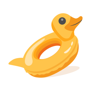 Duck, Inflatable, Float, Toy, Swimming icon